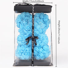 Load image into Gallery viewer, DIY 25 cm Teddy Rose Bear With Box Artificial PE Flower Bear Rose Valentine's Day For Girlfriend Women Wife Mother's Day Gifts