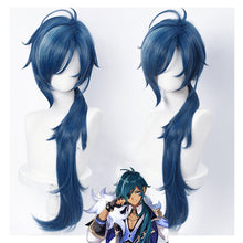 Load image into Gallery viewer, Anime Wigs Genshin Impact Kaeya Cosplay Men 80cm Long Ink-blue Wig Cosplay Costume Heat Resistant Synthetic Hair Peluca