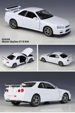 Load image into Gallery viewer, 1:24 Nissan Skyline GT-R R34 simulation alloy car model crafts decoration collection toy tools gift