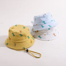 Load image into Gallery viewer, Summer Children Bucket Hat Cartoon Dinosaur Print Girls Boys Panama Fisherman Hat Outdoor Kids Sun Beach Cap