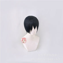 Load image into Gallery viewer, Haikyuu!! Kageyama Tobio Black Blue Short Wig Cosplay Costume Heat Resistant Synthetic Hair Haikiyu Karasuno Men Women Wigs