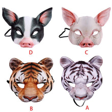 Load image into Gallery viewer, Halloween 3D Tiger Pig Animal Half Face Mask Masquerade Party Cosplay Costume