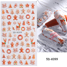 Load image into Gallery viewer, Halloween 5D Nail Sticker Horror Mask Decor Spooky Design Bones Blood Drips Skull Sliders For Nails Lips Decal Wraps GLJI-5D11