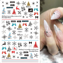 Load image into Gallery viewer, Halloween Anime Nails Stickers Terror Gothic Style Skull Black Snake Decals 3D New Year Sliders Manicure Decorations LECA725-732