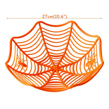Load image into Gallery viewer, Halloween Decoration Black Spider Web Bowl Fruit Plate Candy Biscuit Package Basket Bowl Trick or Treat Halloween Party Supplies