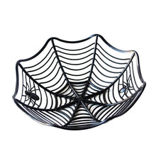 Load image into Gallery viewer, Halloween Decoration Black Spider Web Bowl Fruit Plate Candy Biscuit Package Basket Bowl Trick or Treat Halloween Party Supplies