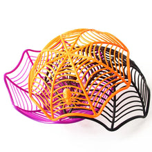 Load image into Gallery viewer, Halloween Decoration Black Spider Web Bowl Fruit Plate Candy Biscuit Package Basket Bowl Trick or Treat Halloween Party Supplies