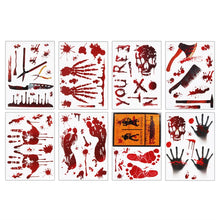 Load image into Gallery viewer, Halloween Decoration Horrible Bloody Handprint stickers Halloween Window Wall Clings Floor Decals Stickers Halloween party props