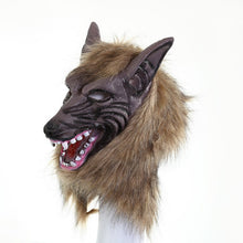 Load image into Gallery viewer, Halloween Latex Rubber Wolf Head Hair Mask Werewolf Gloves Costume Party Scary Decor Masquerade Props