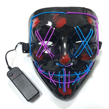 Load image into Gallery viewer, Halloween Mask Light Up Hacker Purge Mask Scary LED Mask for Cosplay Costumes Festival Carnival Party Gifts for Kids Men Women