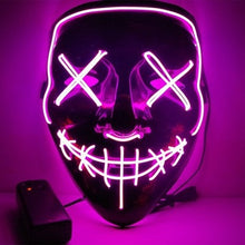 Load image into Gallery viewer, Halloween Mask Light Up Hacker Purge Mask Scary LED Mask for Cosplay Costumes Festival Carnival Party Gifts for Kids Men Women
