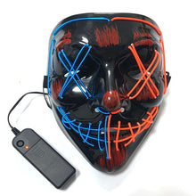 Load image into Gallery viewer, Halloween Mask Light Up Hacker Purge Mask Scary LED Mask for Cosplay Costumes Festival Carnival Party Gifts for Kids Men Women