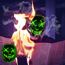 Load image into Gallery viewer, Halloween Mask Light Up Hacker Purge Mask Scary LED Mask for Cosplay Costumes Festival Carnival Party Gifts for Kids Men Women