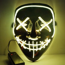 Load image into Gallery viewer, Halloween Mask Light Up Hacker Purge Mask Scary LED Mask for Cosplay Costumes Festival Carnival Party Gifts for Kids Men Women