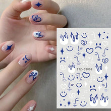 Load image into Gallery viewer, Halloween Nail Art Sticker Skull Bone Clown Pumpkin Sliders Snake Anime Cartoon Spider Decals Manicure Decor SASTZCS050-057
