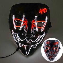 Load image into Gallery viewer, Halloween Neon Led Purge Mask Masque Masquerade Party Masks Light Luminous In The Dark Funny Masks Cosplay Costume Supplies