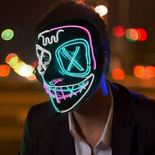 Load image into Gallery viewer, Halloween Neon Led Purge Mask Masque Masquerade Party Masks Light Luminous In The Dark Funny Masks Cosplay Costume Supplies