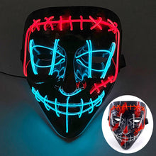 Load image into Gallery viewer, Halloween Neon Led Purge Mask Masque Masquerade Party Masks Light Luminous In The Dark Funny Masks Cosplay Costume Supplies