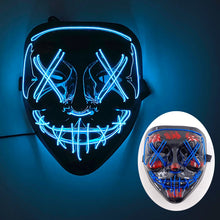 Load image into Gallery viewer, Halloween Neon Led Purge Mask Masque Masquerade Party Masks Light Luminous In The Dark Funny Masks Cosplay Costume Supplies