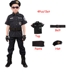 Load image into Gallery viewer, Halloween Policeman Costumes Children Kids Carnival Party Police Uniform Boys SWAT Army Policemen Cosplay Clothes Sets 110-160cm