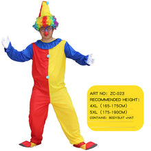 Load image into Gallery viewer, Halloween men costumes Funny Circus Naughty Harlequin Uniform men costume Fancy Dress Cosplay for adult Men Women Clown Costume