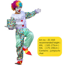 Load image into Gallery viewer, Halloween men costumes Funny Circus Naughty Harlequin Uniform men costume Fancy Dress Cosplay for adult Men Women Clown Costume