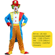 Load image into Gallery viewer, Halloween men costumes Funny Circus Naughty Harlequin Uniform men costume Fancy Dress Cosplay for adult Men Women Clown Costume
