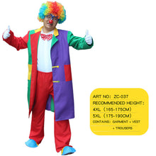 Load image into Gallery viewer, Halloween men costumes Funny Circus Naughty Harlequin Uniform men costume Fancy Dress Cosplay for adult Men Women Clown Costume