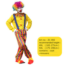 Load image into Gallery viewer, Halloween men costumes Funny Circus Naughty Harlequin Uniform men costume Fancy Dress Cosplay for adult Men Women Clown Costume