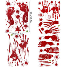 Load image into Gallery viewer, Halloween Wall Stickers Horror Bloody Hands and Blood Footprints Stickers Restaurant Mall Halloween Decoration Glass Stickers