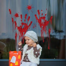 Load image into Gallery viewer, Halloween Wall Stickers Horror Bloody Hands and Blood Footprints Stickers Restaurant Mall Halloween Decoration Glass Stickers