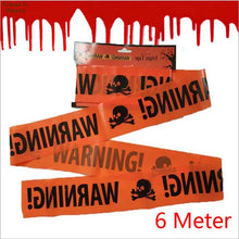 Load image into Gallery viewer, Halloween Warning Tape Signs Halloween Props Window Party Danger Warning Line Halloween Decoration 580x8cm
