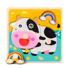 Load image into Gallery viewer, Hand Grab Board Puzzle Wooden Toys For Children Cartoon Animal Fruit Wood Jigsaw Kids Baby Early Educational Toy Hot Sell