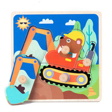 Load image into Gallery viewer, Hand Grab Board Puzzle Wooden Toys For Children Cartoon Animal Fruit Wood Jigsaw Kids Baby Early Educational Toy Hot Sell