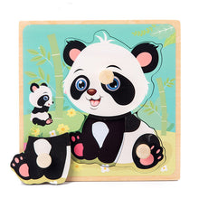 Load image into Gallery viewer, Hand Grab Board Puzzle Wooden Toys For Children Cartoon Animal Fruit Wood Jigsaw Kids Baby Early Educational Toy Hot Sell