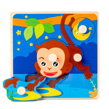 Load image into Gallery viewer, Hand Grab Board Puzzle Wooden Toys For Children Cartoon Animal Fruit Wood Jigsaw Kids Baby Early Educational Toy Hot Sell