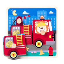 Load image into Gallery viewer, Hand Grab Board Puzzle Wooden Toys For Children Cartoon Animal Fruit Wood Jigsaw Kids Baby Early Educational Toy Hot Sell