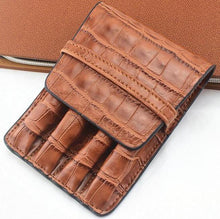 Load image into Gallery viewer, Pencil Case Handmade Leather Pen Case Pencil Bag Vintage Pouch for 4 Pen Cute Stationary