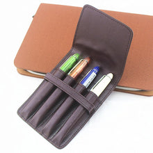 Load image into Gallery viewer, Pencil Case Handmade Leather Pen Case Pencil Bag Vintage Pouch for 4 Pen Cute Stationary