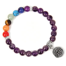 Load image into Gallery viewer, Handmade Natural Stone Lotus Ohm Buddha Beads Bracelet Pink Zebra Stone Lotus Charm Bracelet for Women Men Yoga Jewelry Gifts