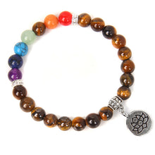 Load image into Gallery viewer, Handmade Natural Stone Lotus Ohm Buddha Beads Bracelet Pink Zebra Stone Lotus Charm Bracelet for Women Men Yoga Jewelry Gifts