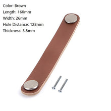 Load image into Gallery viewer, Doorknob Handmade Leather Pull Handle Minimalist Door Cupboard Drawer Kitchen Cabinet Dresser Knobs Furniture Hardware