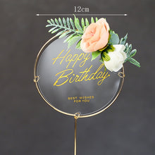 Load image into Gallery viewer, Happy Birthday Butterfly Theme Cake ToppersHandmade Painted Wedding Birthday Party Cake Decoration Party Baking Supplies Gift