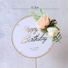Load image into Gallery viewer, Happy Birthday Butterfly Theme Cake ToppersHandmade Painted Wedding Birthday Party Cake Decoration Party Baking Supplies Gift