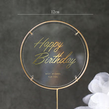 Load image into Gallery viewer, Happy Birthday Butterfly Theme Cake ToppersHandmade Painted Wedding Birthday Party Cake Decoration Party Baking Supplies Gift