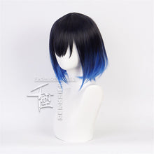 Load image into Gallery viewer, Hashibira Inosuke Short Blue Ombre Wig Demon Slayer Kimetsu no Yaiba Heat Resistant Hair Cosplay Costume Wigs + Free Wig Cap