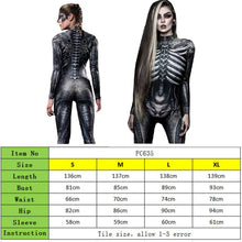 Load image into Gallery viewer, Halloween Skeleton Printed Bodysuit Cosplay Costumes Suit Women Jumpsuit Disfraz Halloween Mujer Scary Costumes Disfraz