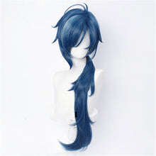 Load image into Gallery viewer, Anime Wigs Genshin Impact Kaeya Cosplay Men 80cm Long Ink-blue Wig Cosplay Costume Heat Resistant Synthetic Hair Peluca