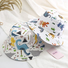 Load image into Gallery viewer, Baby Bucket Hat Children's Summer Caps for Boys Dinosaur Print Panama Hat Children Fisherman Caps Girls Beach Cap Casquette