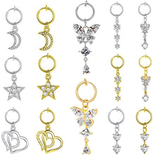 Load image into Gallery viewer, Heart shaped fake belly button ring belly button butterfly clip